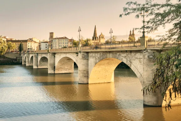 Vista Panorámica De La Arquitectura De Logroño, Un Destino Ideal Para Turismo Y Peregrinos Del Camino De Santiago