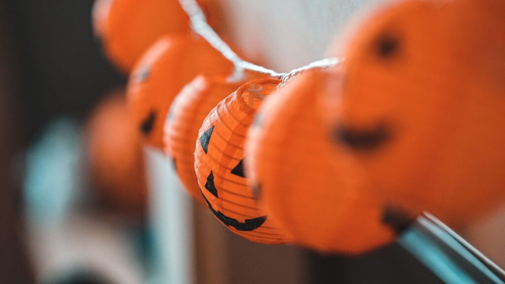 Farolillos De Calabaza Naranjas De Halloween